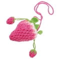 thumbnail image 3 of Cute Strawberry Knitted Crossbody Bag For Young Girls 20.00X12.50X12.00CM Rosy Storage For Small Items 1Pack, 3 of 4