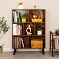 thumbnail image 6 of Cube Bookshelf 3 Tier Mid-Century Rustic  Modern Bookcase with Legs,Retro Wood Bookshelves Storage Organizer Shelf,Freestanding Open Book Shelves for Bedroom,Living Room,Office, 6 of 6