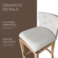 thumbnail image 5 of Maven Lane Hugo 31" Bar Height Barstool with Low Back in Weathered Oak Finish with Sand Color Fabric Upholstered Seat, Set of 4, 5 of 6