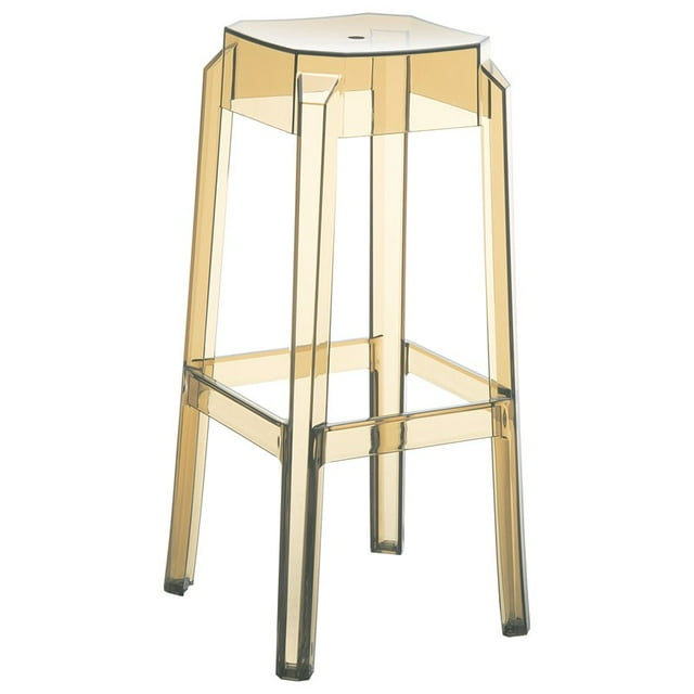 Compamia Fox 30" Polycarbonate Patio Bar Stool in Transparent Amber