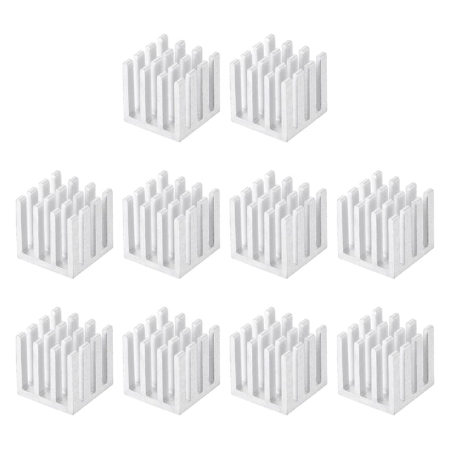 Unique Bargains 14x14x14mm Radiateurs en Aluminium Radiateurs Électroniques pour MOS IC Puce Ton Argent 10 Pack