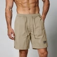 thumbnail image 6 of Cargo Short Pants for Men Plus Size Summer Lightweight Elastic Waist Solid Color Gym Shorts Athletic Outdoor Sport Workout Shorts with Pockets, 6 of 7