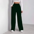 thumbnail image 2 of Knosfe Women’s Fleece Lined Sweatpants Baggy Wide Straight Leg Pants Green L, 2 of 6