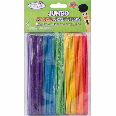 - Jumbo Colored Craft Sticks, 6