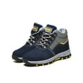 thumbnail image 3 of GENILU Men Comfort Anti-smash Work Shoes Heavy Duty Working Steel Toe Safety Boot Plush Lining Blue 8, 3 of 9
