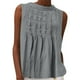 thumbnail image 2 of Tops de otoño para mujer,Blusa de lino para mujer, blusa plisada con cuello en V, mezcla de algodón y lino, camiseta holgada de manga larga para uso informal, sopatenor, 2 of 8