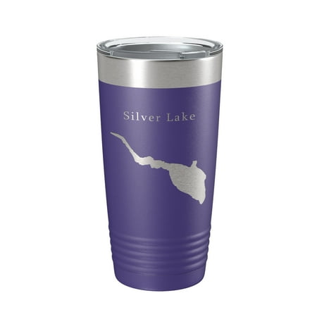 

Silver Lake Map Tumbler Travel Mug Insulated Laser Engraved Coffee Cup Delaware 20 oz Purple