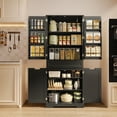 thumbnail image 6 of Tall Pantry Storage Cabinet, Noelse 71'' Kitchen Pantry Cabinet with 2 Doors and 6 Shelves for Kitchen Dining Room and Craft Room, Black, 6 of 12