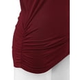 thumbnail image 3 of Made by Johnny Women's Boat Neck 3/4 Sleeve Draped Dolman Top with Side Shirring Premium Shirt XS WINE, 3 of 6