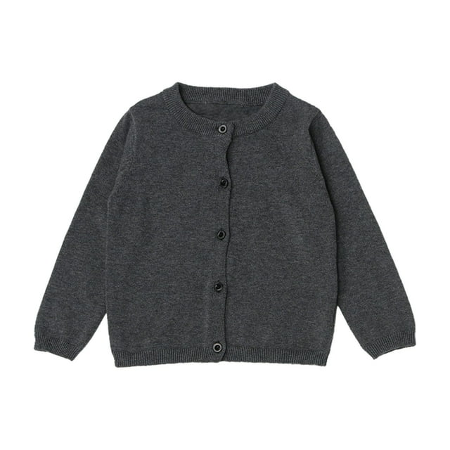 WEAIXIMIUNG Cropped Sweatshirt Zip Up Baby Kids Girls Cardigan Long Sleeve Kid Button Sweater Girl Crew Neck Cardigans Sweater