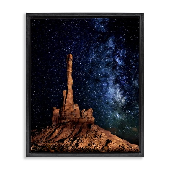 Stupell Industries Contemporary Nebula & Desert Buttes Black Floating Frame Canvas Art, 17 x 21, by David Drost
