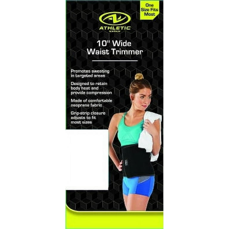 Athletic Works 10 Waist Trimmer Belt with Antimicrobial Protection, Black