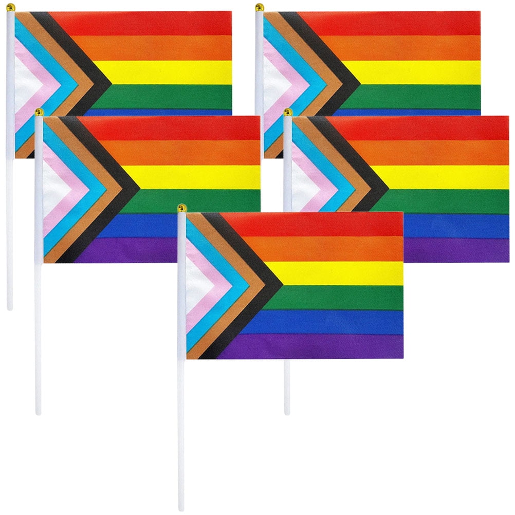 WXTWK 12-Pack Rainbow Pride Table Flags - 8.2x5.5 Inch, With Plastic Pole & Base - View #12