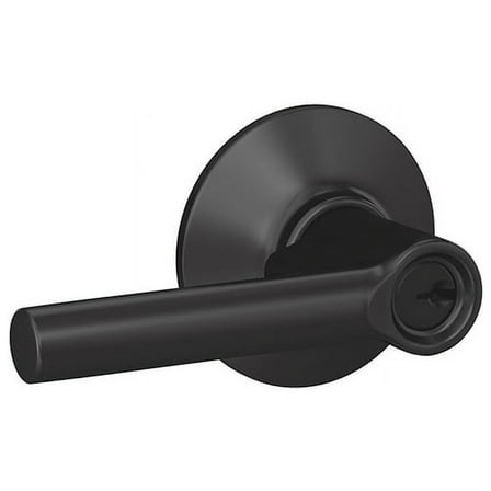 Schlage Broadway Matte Black Keyed Entry Lever 1-3/4 in.