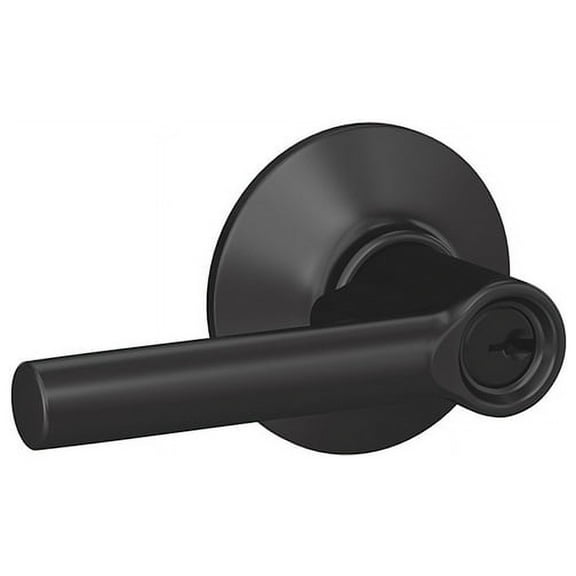 Schlage Broadway Matte Black Keyed Entry Lever 1-3/4 in.