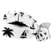 Palm trees summer tropical,Scrub caps women,Chef hat,Surgical scrub cap,For beauty salon,2 Packed