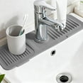 thumbnail image 5 of 2025 New Kitchen Splash Guard For Sink, 24in Kitchen Sink Splash Guard Sink Draining Pad Behind Faucet, Faucet Mat for Kitchen Sink for Cleaning Drying Mat (White), 5 of 10