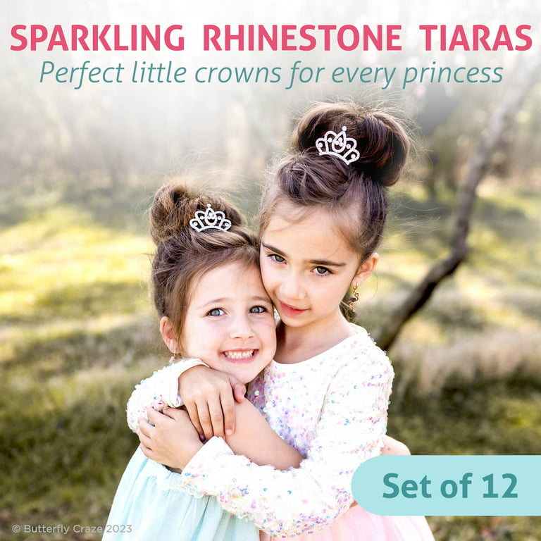 Mini Rhinestone Tiara Hair Comb, Rhinestone Princess Mini Tiara