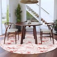 thumbnail image 3 of Round Rug 5Ft Washable Non-Slip, Pink Flower Circle Area Rugs for Living Room Bedroom, Watercolor Floral Botanical Line Drawing Print Indoor Floor Mats Carpet Runner for Home Decor Aesthetic, 3 of 8