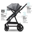thumbnail image 2 of Mompush Meteor 2 Cochecito de bebé 2 en 1 con modo moisés, compatible con asiento de coche infantil, adaptador incluido, combo de cochecito de moisés estable, cochecitos de bebé de tamaño completo par, 2 of 5