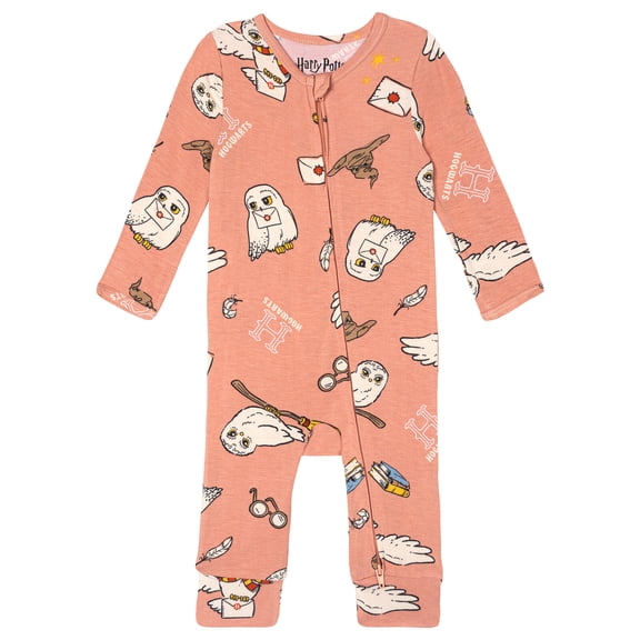 Harry Potter Baby Boy or Girl Sleepwear Footless One Piece Hedwig Rust