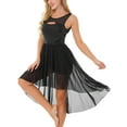 thumbnail image 4 of YiZYiF Womens Lyrical Dance Dress Sequins Sheer Mesh Latin Dance Leotard Dresses, 4 of 7