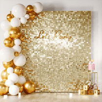 24pcs Light Gold Sequin Shimmer Wall Panels Baby Shower Birthday Backdrop