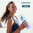 thumbnail image 4 of Lieonvis 2L Water Bottle Motivational Water Bottle with Time & Capacity Marker BPA-Free Sports Water Bottle Daily Measured Tracking Time Marks Water Cup Ensure Drink Enough Water for Fitness Gym, 4 of 8