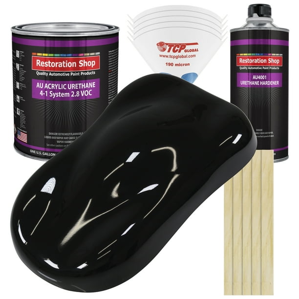 Restoration Shop Super Gloss Jet Black Acrylic Urethane Auto Paint Complete Gallon Paint Kit