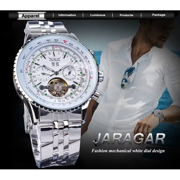 Men'S Big Dial Watch Automatic Mechanical Movement Large Dial with Date/Day