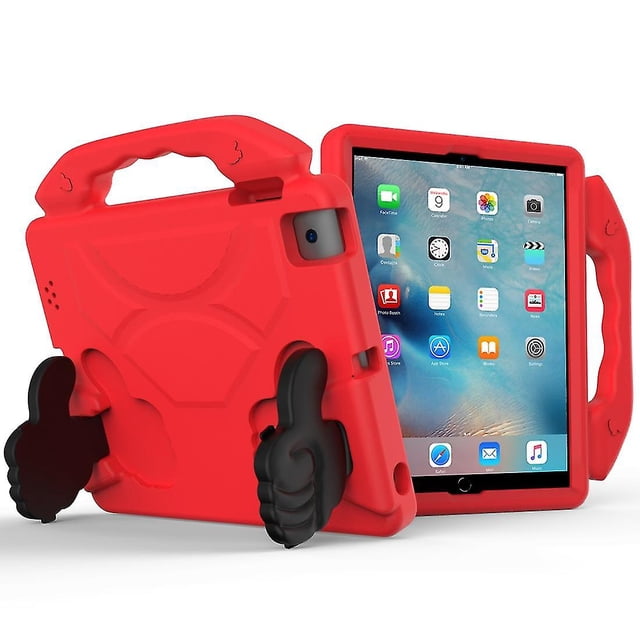 Funda EVA a prueba de golpes con soporte para el pulgar para iPad 4/3/2 (roja)