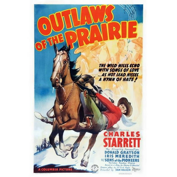 Everett Collection  Outlaws of The Prairie US Poster Art Charles Starrett 1937 Movie Poster Masterprint