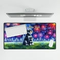 thumbnail image 4 of Happy New Year Schnauzer Family Cheer Winter Midnight Firework Desk Mat Full Keyboard Mouse Pad Miniature Schnauzer Dog Lover Large Mousepad - 02025, 4 of 5