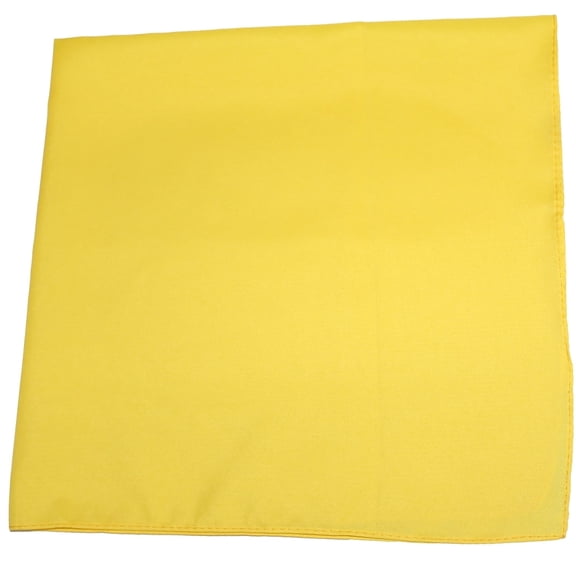 Unisex 100% Polyester Solid Bandanas Yellow 12 Count