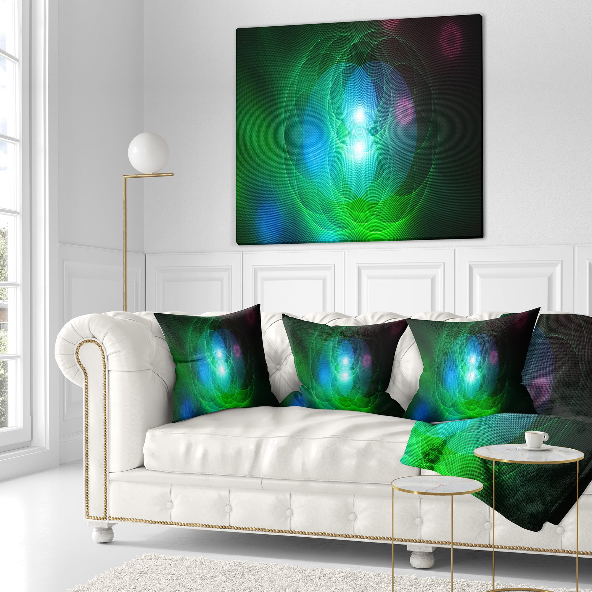 Designart Merge Colored Spheres. - Abstract Throw Pillow - 16x16