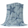 thumbnail image 6 of Navy Blue Starfish Blanket Soft Cozy Warm Throw Blanket for Couch, Plush Fuzzy Flannel Fleece Blankets for Sofa, Coastal Ocean Summer Sea Nautical Bed Blankets Lightweight Gifts for Women, 50"x60", 6 of 9
