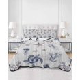 thumbnail image 3 of Vintage Coastal Full Size Down Alternative Comforter,Lightweight Comforter Quilt Bedding Set with Pillow Shams Nautical Summer Beach Sea Turtle Starfish All Seasons Bed Comforter Duvet Insert 78"x90", 3 of 7