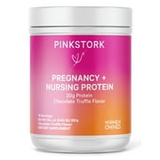 Pink Stork Pregnancy + Nursing Protein: Chocolate Protein Powder for Prenatal and Postnatal Support, Whey Protein with Collagen, 21 Servings