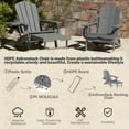 thumbnail image 7 of 2PCS Folding Adirondack Chair with Retractable Ottoman, HDPE All-Weather Resistant Adjustable Backrest Adirondack Chair w/4 in 1 Cup Holder Trays, Wood Texture Grey, 7 of 7