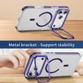 thumbnail image 3 of For iPhone 17 Pro Magnetic Phone Case,With Contractile Lens Ring Kickstand,Compatible with Mag-safe,Transparent Back,Ultra Slim Shockproof Anti-fall Protection Rugged Phone Case,Purple, 3 of 9