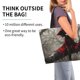 thumbnail image 2 of Balery Dark Red Hooded Girl Bolsa Tote Estilo Estético con Cremalleras, Bolsa de Hombro, Bolsa de Compras Grande y Plegable, 2 of 8