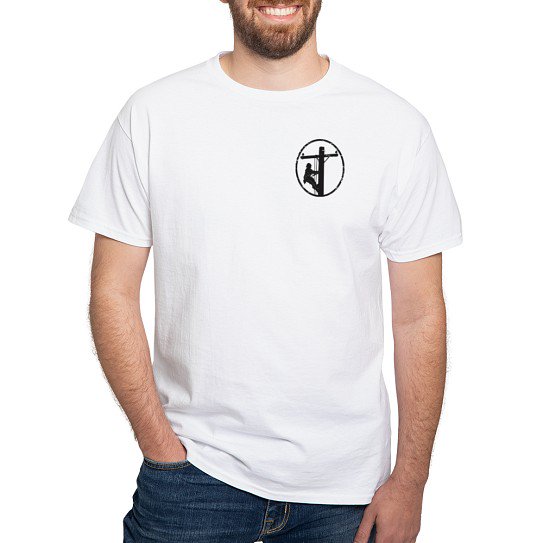 CafePress - Lineman Living On The Edge White T Shirt - Men's Classic Cotton T-Shirts