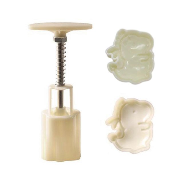 30g Plastic Mooncake Stamps Mooncake Moulds Cartoon Dinosaur Shaped Hand-Making Mooncake Molds for Mid-Autumn Festival