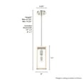 thumbnail image 6 of Hunter - Squire Manor 1-light Brushed Nickel, Mini Pendant Light, Dimmable, Modern Style, Rectangle Shaped, for Bedrooms, Dining, Living Rooms - 19770, 6 of 7
