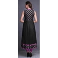 thumbnail image 4 of Bimba Black2 Block Printed Women Designer Mandarin Collar Anarkali Dress Indian Ethnic Kurta XX-Large, 4 of 6