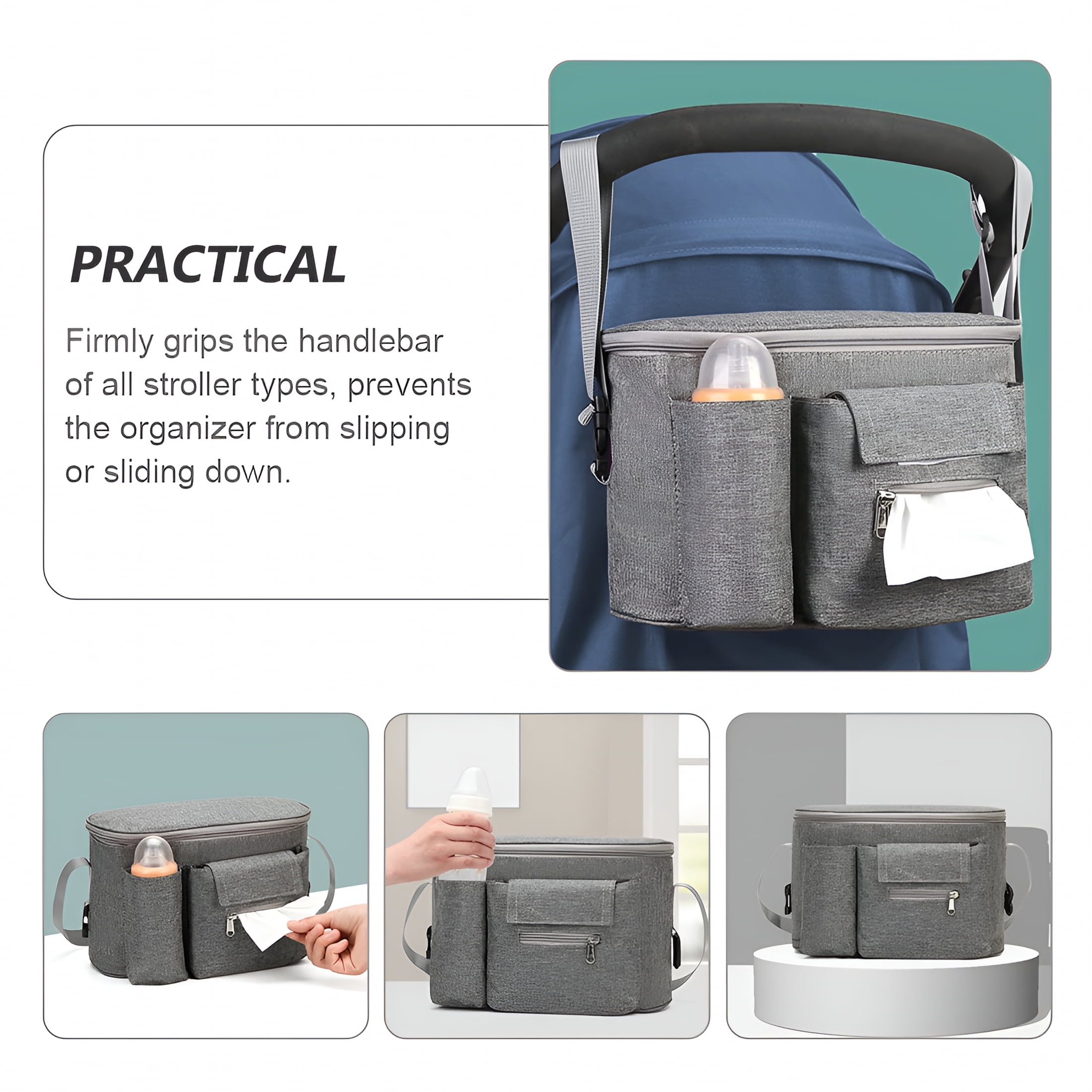 GASTROPOD 2026 New Baby Tote Bag Waterproof Nylon Light Grey with Storage for Parents Totes Babies 1Pcs for Diaper Bags,Travel,Outdoor,Shopping,Daily Use