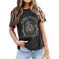 thumbnail image 1 of T-Shirts Tendance pour Femmes pour l'Été, Imprimé de Lettres Stylé, Hauts à Manches Courtes Confortables pour Tenue Décontractée, 1 of 3