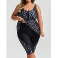 thumbnail image 3 of Traje de baño Tankini Hanna Nikole para mujer con lunares azules y blancos, talla 18 o más, 3 of 6