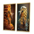 thumbnail image 3 of Designart "Bees at Home" Bee Framed Wall Art Set Of 2 - Yellow Animals Frame Gallery Set For Office Decor, 3 of 6