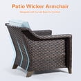 thumbnail image 6 of MeetLeisure Patio 2 Pieces Wicker Chairs Set, Outdoor PE Rattan Armchairs with Water-Resistant Cushions, Removable Washable Covers for Porch Balcony Sunroom, Sky Blue, 6 of 9